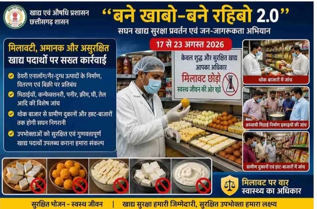 रक्षाबंधन से पहले खाद्य सुरक्षा को लेकर एमसीबी में सघन अभियान, 17 से 23 अगस्त तक चलेगा ‘बने खाबो-बने रहिबो 2.0’