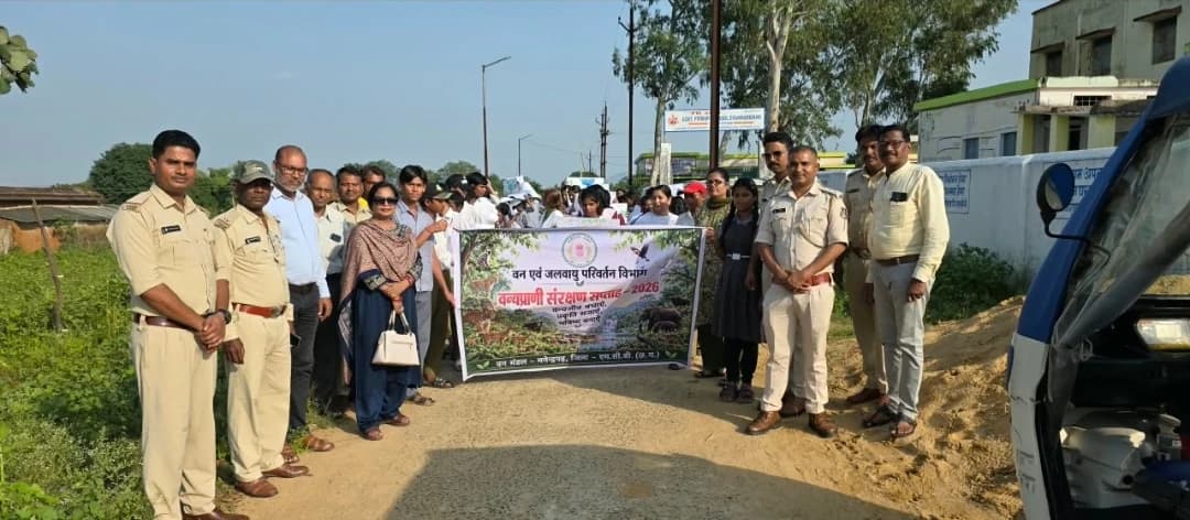 वन्यजीव संरक्षण का संदेश, हरियाली बढ़ाने का संकल्प: मनेन्द्रगढ़ में विद्यार्थियों को किया जागरूक, 55 पौधों का रोपण