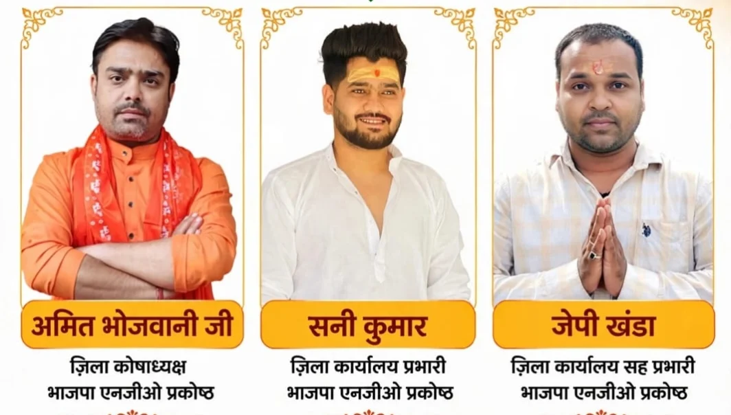 भाजपा एनजीओ प्रकोष्ठ में अमित भोजवानी को कोषाध्यक्ष की जिम्मेदारी